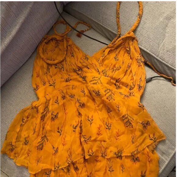 ⭐️ Pamela Floral V Neck Boho Beach Peasant Hipster Hippie Deco Chic Midi Dress - Picture 6 of 6